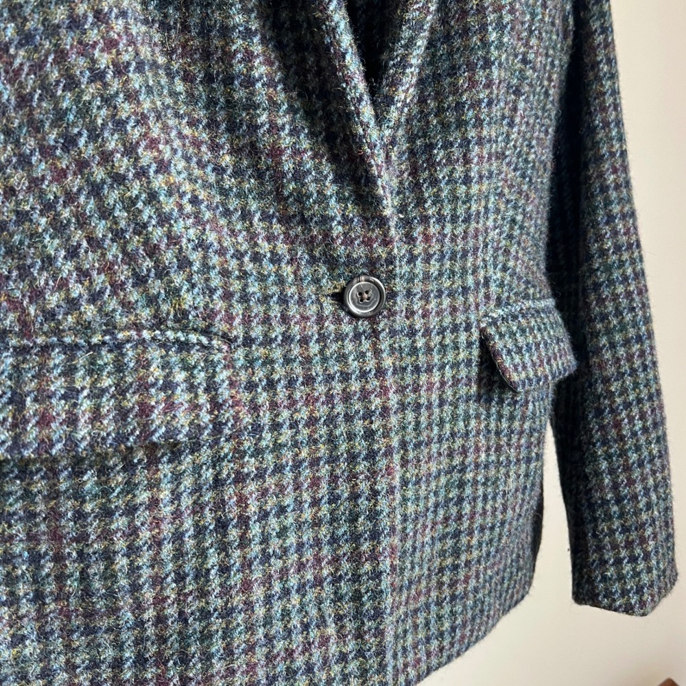 J.Crew Wool Blazer 4 Gray Houndstooth Tweed Jacket Professional Plaid Preppy - Picture 9 of 11